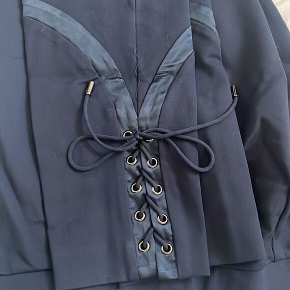 NWOT Haute Hippie Tribe Ponte Pant Satin Insert with Lace Up Detail, Size Small - Picture 7 of 7